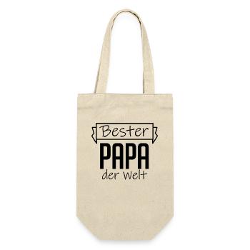 Papa Shirt - Bester Papa der Welt - Vatertag - Geschenkbeutel für Flaschen - Natur - Vorne