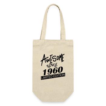 1960 - Jahrgang 1960 - Geschenkbeutel für Flaschen - Natur - Vorne