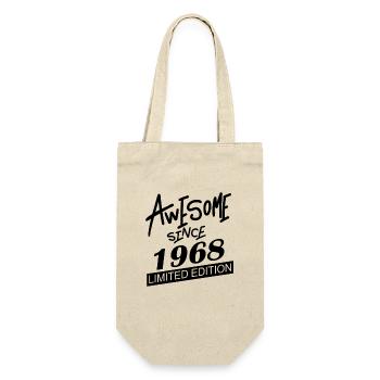 1968 - Jahrgang 1968 - Geschenkbeutel für Flaschen - Natur - Vorne