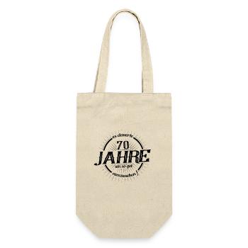 70. Geburtstag es dauerte 70 Jahre so gut - Geschenkbeutel für Flaschen - Natur - Vorne