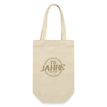 70. Geburtstag es dauerte 70 Jahre so gut - Geschenkbeutel für Flaschen - Natur - Vorne