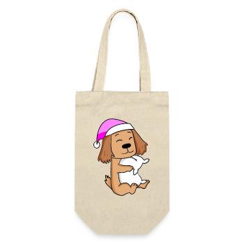Hund Hunderasse English Cocker Spaniel - Geschenkbeutel für Flaschen - Natur - Vorne