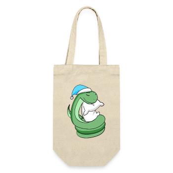 Snake with pillow and sleeping cap - Gift Bag for Bottles - nature - Front