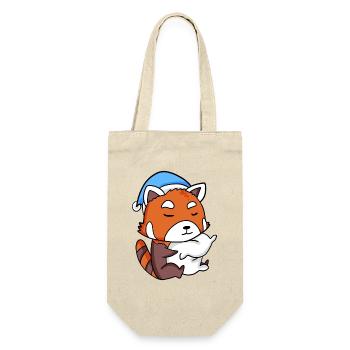 red panda with pillow and sleeping cap - Gift Bag for Bottles - nature - Front