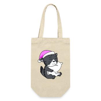 Katze Katzenrasse Norwegische Waldkatze - Geschenkbeutel für Flaschen - Natur - Vorne