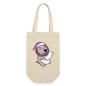 Lion with pillow and sleeping cap - Gift Bag for Bottles - nature - Front