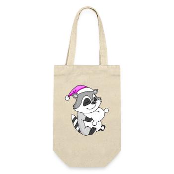 Raccoon with pillow and sleeping cap - Gift Bag for Bottles - nature - Front