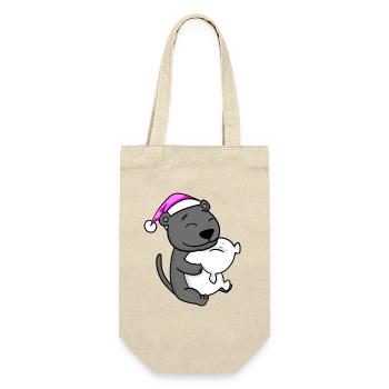 cute black panther with pillow and sleeping cap - Gift Bag for Bottles - nature - Front