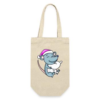 Souris avec oreiller et bonnet de couchage - Sac à bouteille - nature - Devant