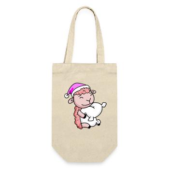 Sheep with pillow and sleeping cap - Gift Bag for Bottles - nature - Front