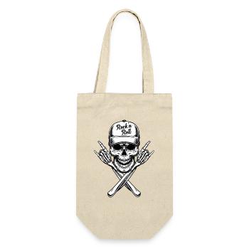 Rock'N'Roll Tête de Mort avec Casquette - Sac à bouteille - nature - Devant