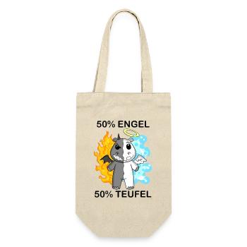 Nilpferd - Engel und Teufel - Geschenkbeutel für Flaschen - Natur - Vorne