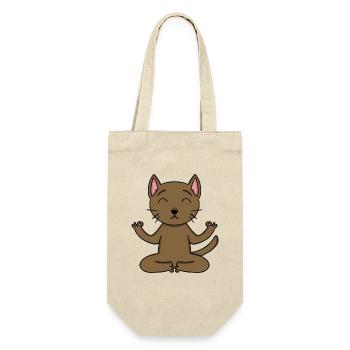 Yoga Cat Cat Owner Abyssinian Cat - Gift Bag for Bottles - nature - Front