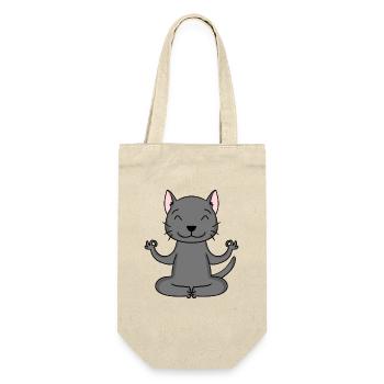 Yoga Cat Cat Owner Korat - Gift Bag for Bottles - nature - Front