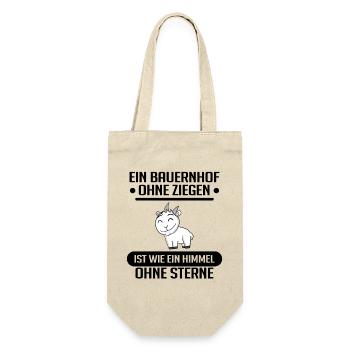 Ziege Ziegenbock Bock - Geschenkbeutel für Flaschen - Natur - Vorne