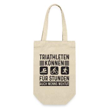 Triathleten können Für Stunden Triathlon - Geschenkbeutel für Flaschen - Natur - Vorne