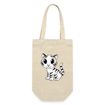 weißer Tiger - Geschenkbeutel für Flaschen - Natur - Vorne