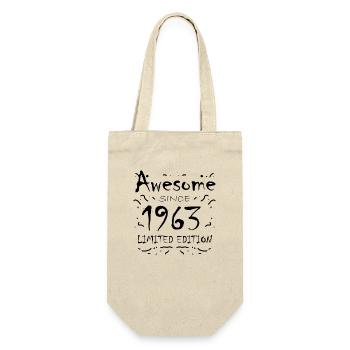 Fantastisch seit 1963 - Jahrgang 1963 - Geschenkbeutel für Flaschen - Natur - Vorne