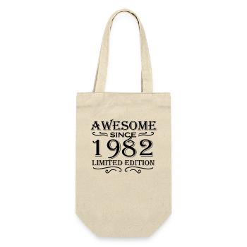 1982 - Jahrgang 1982 - Geschenkbeutel für Flaschen - Natur - Vorne