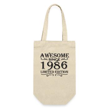 1986 - Jahrgang 1986 - Geschenkbeutel für Flaschen - Natur - Vorne
