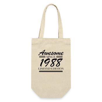 1988 - Jahrgang 1988 - Geschenkbeutel für Flaschen - Natur - Vorne