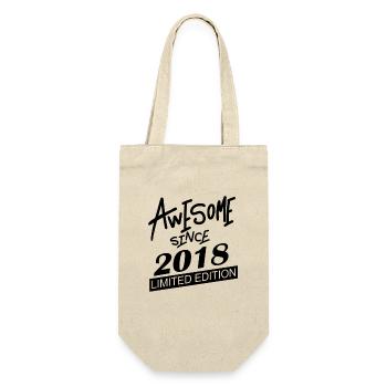 2018 - Jahrgang 2018 - Geschenkbeutel für Flaschen - Natur - Vorne