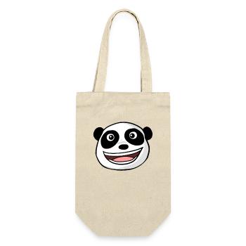 Panda Head - Gift Bag for Bottles - nature - Front