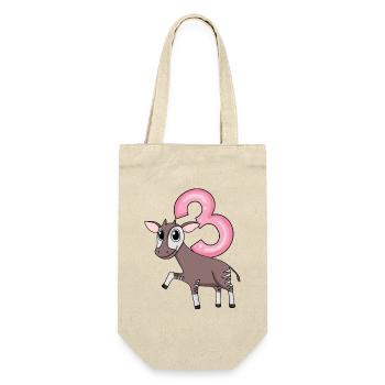 Girl 3 years old Okapi 3rd birthday gift - Gift Bag for Bottles - nature - Front