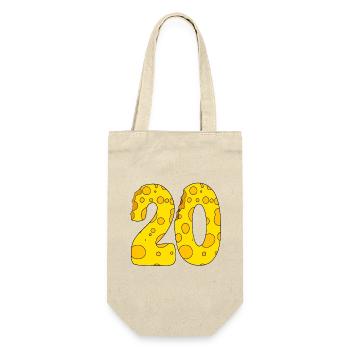 20 Jahre alt - 20. Geburtstag Geschenk - 1920 - Geschenkbeutel für Flaschen - Natur - Vorne