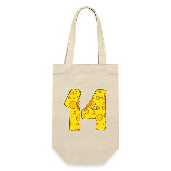 14 years old cheese - 14th birthday gift - Gift Bag for Bottles - nature - Front