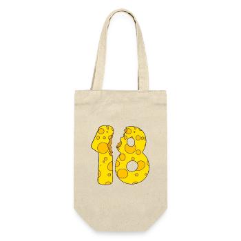 Fromage 18 ans - Cadeau 18e anniversaire - Sac à bouteille - nature - Devant