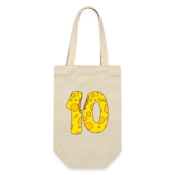 10 years old cheese - 10th birthday gift - Gift Bag for Bottles - nature - Front