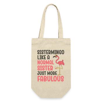 Sistermingo Like Normal Sister Flamingo - Gift Bag for Bottles - nature - Front