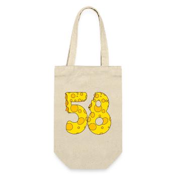 58 Jahre alt - 58. Geburtstag Geschenk - 1958 - Geschenkbeutel für Flaschen - Natur - Vorne