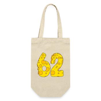 62 Jahre alt - 62. Geburtstag Geschenk - 1962 - Geschenkbeutel für Flaschen - Natur - Vorne
