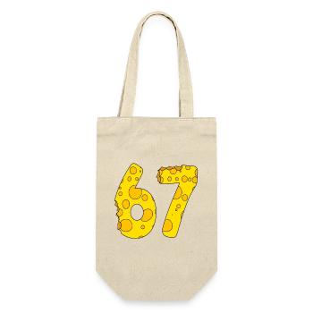 67 Jahre alt - 67. Geburtstag Geschenk - 1967 - Geschenkbeutel für Flaschen - Natur - Vorne