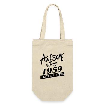 1959 - Jahrgang 1959 - Geschenkbeutel für Flaschen - Natur - Vorne
