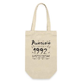 1992 - Jahrgang 1992 - Geschenkbeutel für Flaschen - Natur - Vorne