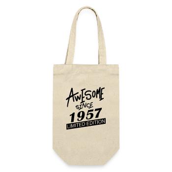1957 - Jahrgang 1957 - Geschenkbeutel für Flaschen - Natur - Vorne