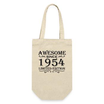 1954 - Jahrgang 1954 - Geschenkbeutel für Flaschen - Natur - Vorne