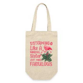 Sistermingo Like Normal Sister Flamingo - Gift Bag for Bottles - nature - Front