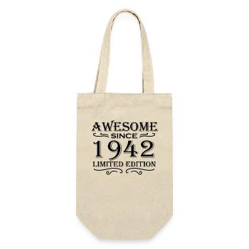 1942 - Jahrgang 1942 - Geschenkbeutel für Flaschen - Natur - Vorne