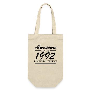 1992 - Jahrgang 1992 - Geschenkbeutel für Flaschen - Natur - Vorne