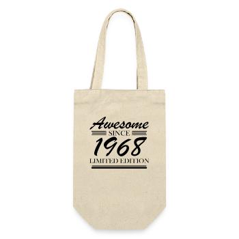 1968 - Jahrgang 1968 - Geschenkbeutel für Flaschen - Natur - Vorne