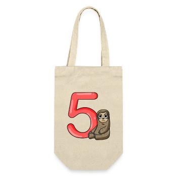 Junge 5 Jahre alt Faultier - Geschenkbeutel für Flaschen - Natur - Vorne