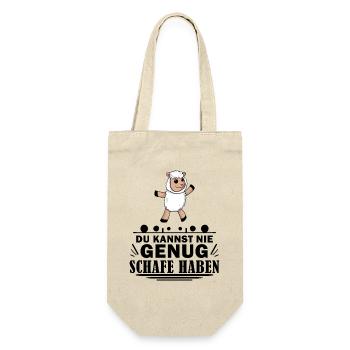 Schafe Schaf Schafzüchter Geschenk - Geschenkbeutel für Flaschen - Natur - Vorne