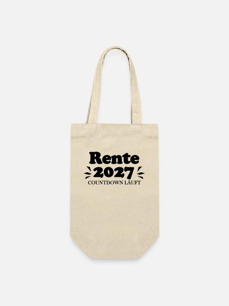 Rente 2027 Ruhestand Rentner Renteneintritt - Geschenkbeutel für Flaschen - Natur