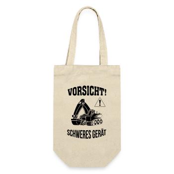Bagger Baggerfahrer Baugeräteführer Schweres Gerät - Geschenkbeutel für Flaschen - Natur - Vorne
