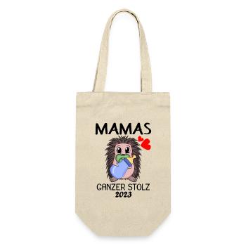 Baby 2023 - Geburt Schwanger 2023 - Baby Junge - Geschenkbeutel für Flaschen - Natur - Vorne