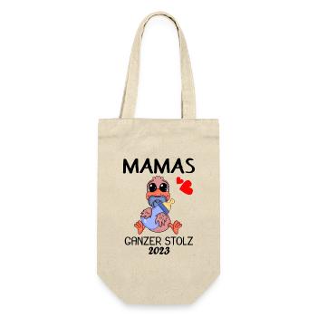 Baby 2023 - Geburt Schwanger 2023 - Baby Junge - Geschenkbeutel für Flaschen - Natur - Vorne